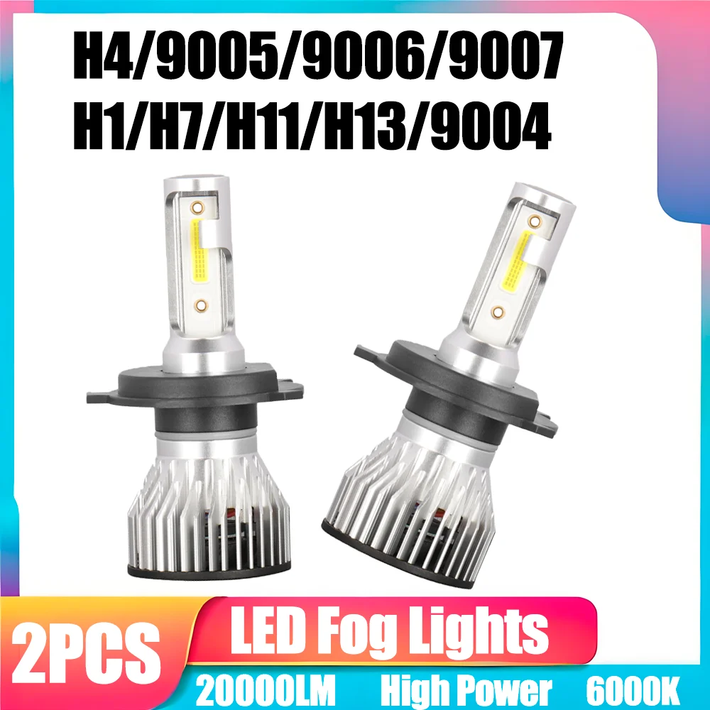 

H1 H4 H7 H11 H13 Car LED Fog Light 90W High Power 9005 9006 9007 9004 Auto Fog Lamps 20000LM 6000K White Plug and Play Car Light