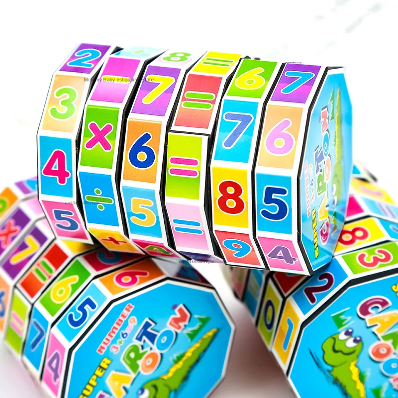 Children Mathematics Numbers Magic Cube Toy Montessori Puzzle Game Kids Learning Educational Math Block Calculate Game