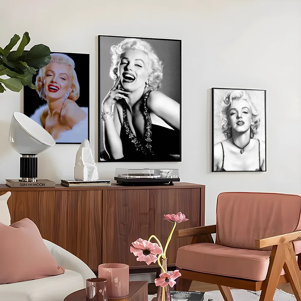 1PC Marilyn Monroe Poster Self-adhesive Art Waterproof Paper Sticker Coffee House Bar Room Wall Decor