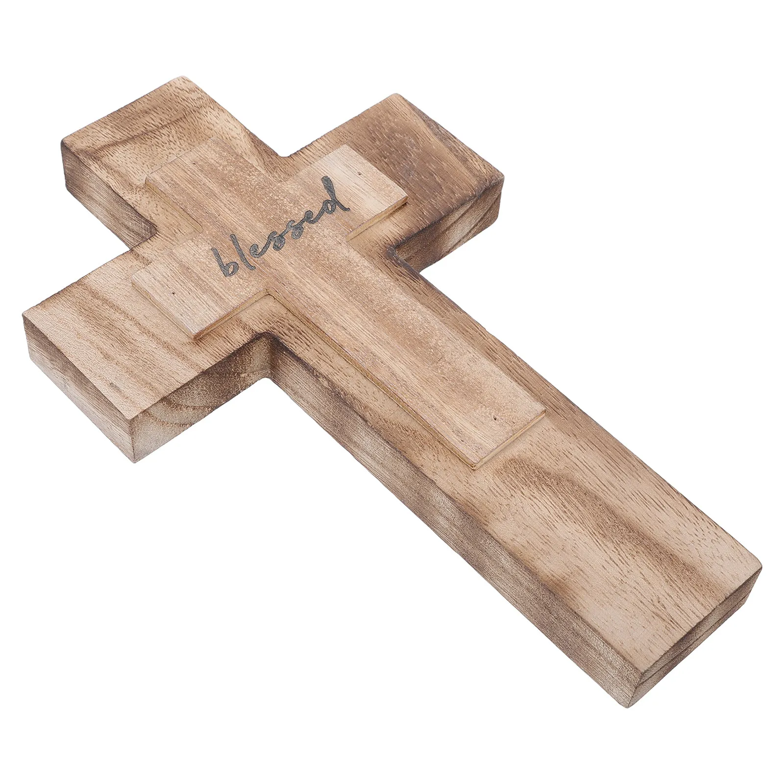 Wooden Cross Wall Decor Hand Carved Christmas Christian Cross Religious Farmhouse Wall Art Spiritual Prayer Room Baptism Gift