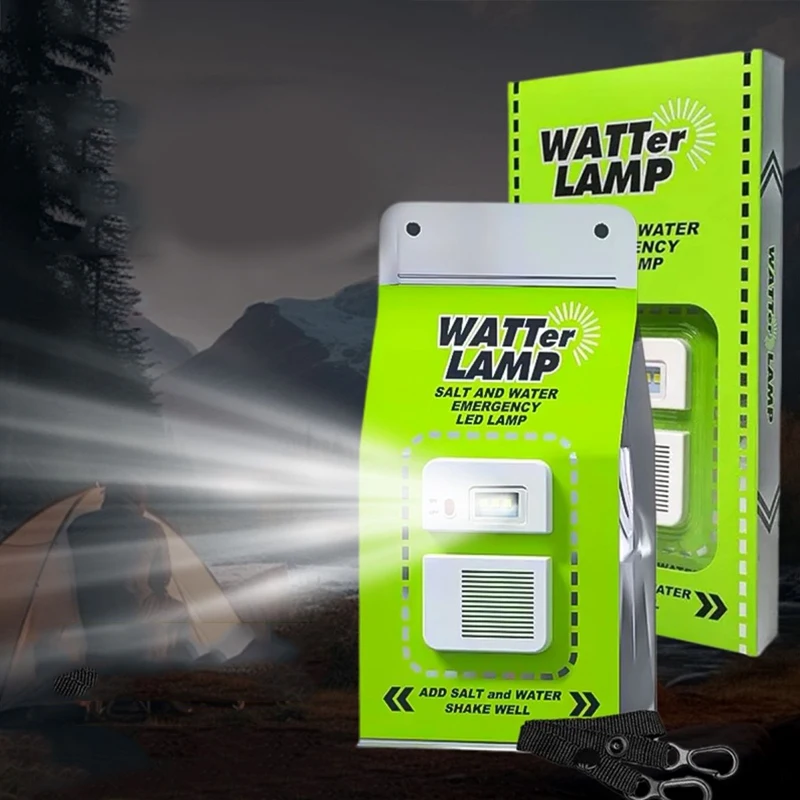 Outdoor Portable EDC Creative LED Saltwater Lamp Camping Hiking Emergency Light Tool