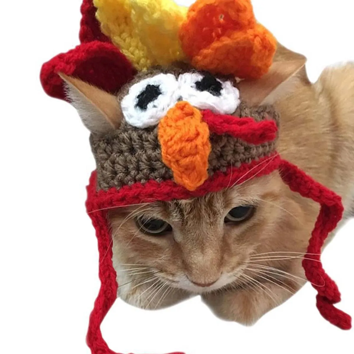 

Turkey Hat for Dogs Cats Holiday Festival Party Costume Accessories Comfortable Warm Cute Pet Hat for Daily Outdoor Use