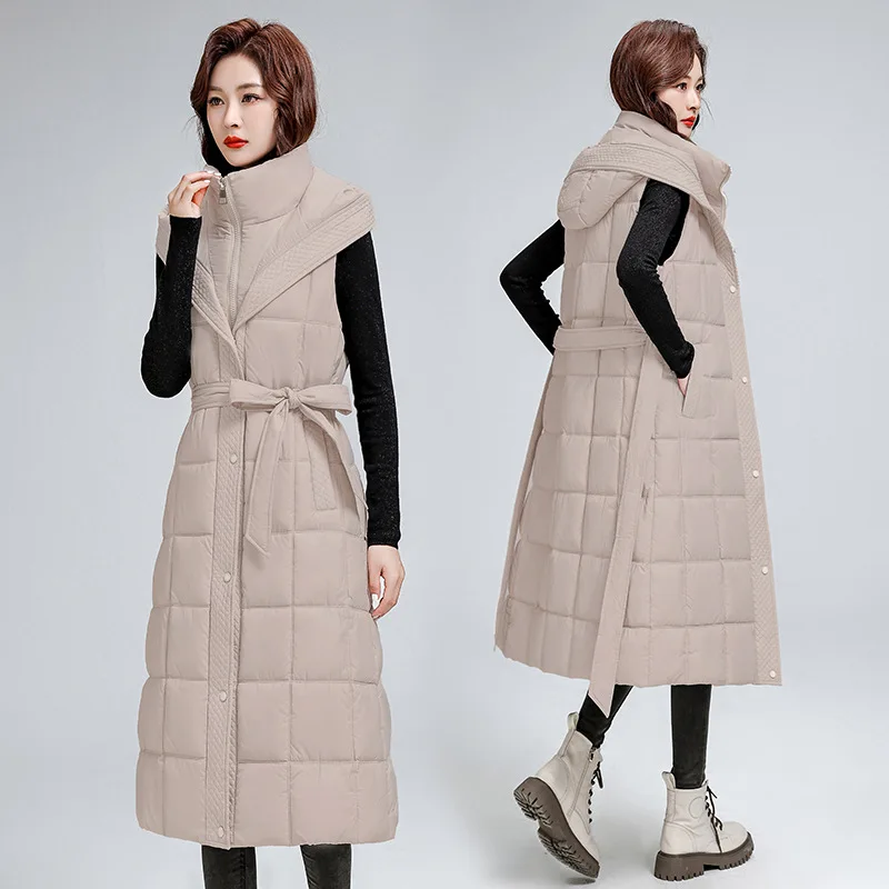 Fashionable and Casual Down and Cotton Jacket, Vest and Cotton Jacket for Women, Mid To Long Waisted Jacket, Autumn and Winter