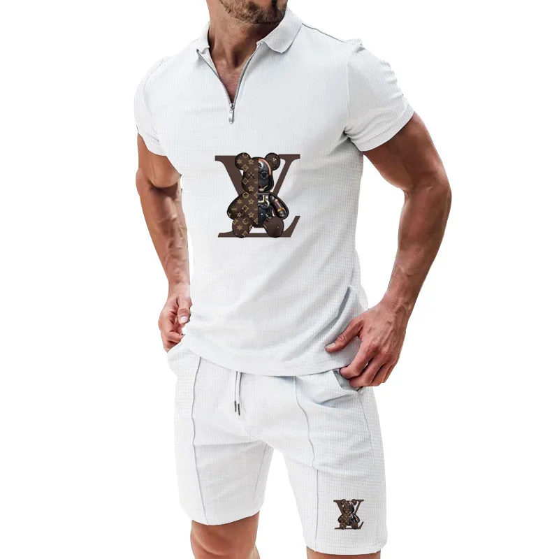 

Men's Summer Business Leisure Polo Golf Short Sleeve Set 2026 Running Shorts Breathable, Comfortable, and Fashionable Two Piece