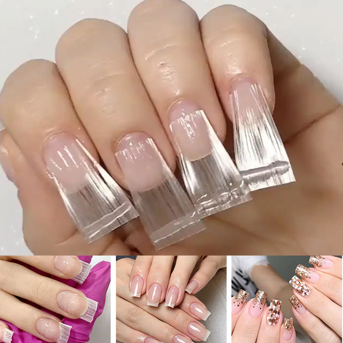 1Pcs Fiberglass Nail Extension 50cm White Premium Durable Nail Art Acrylic Tool Salon Fiberglass for DIY Nails