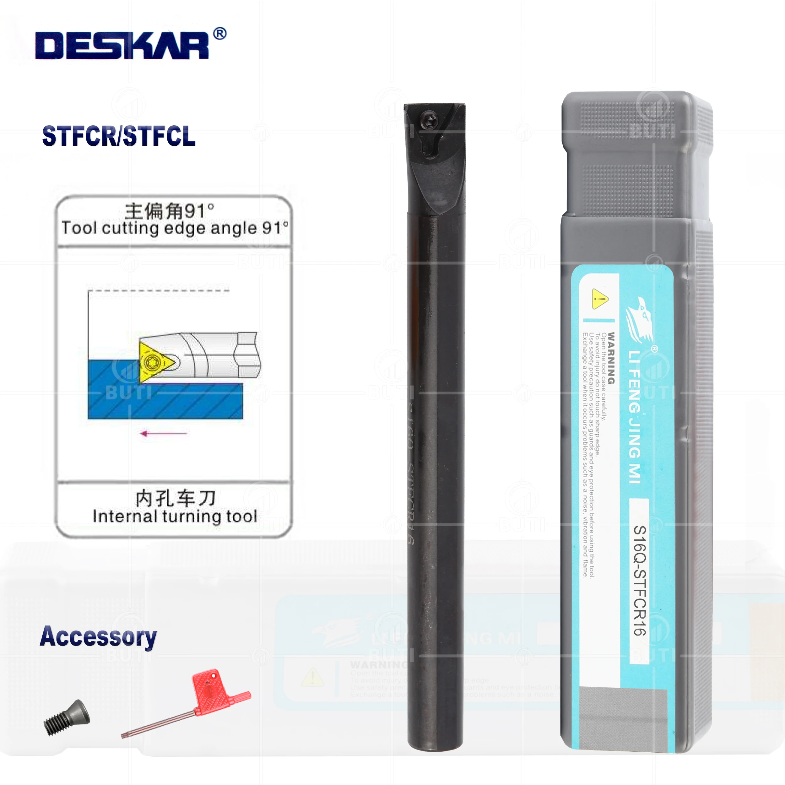 

DESKAR 100% Original Screw Type Internal Turning Tool S08K/S10K/S12M/S14N/S16Q/S20R/S25S- STFCR/L CNC Lathe Turning Tools Holder