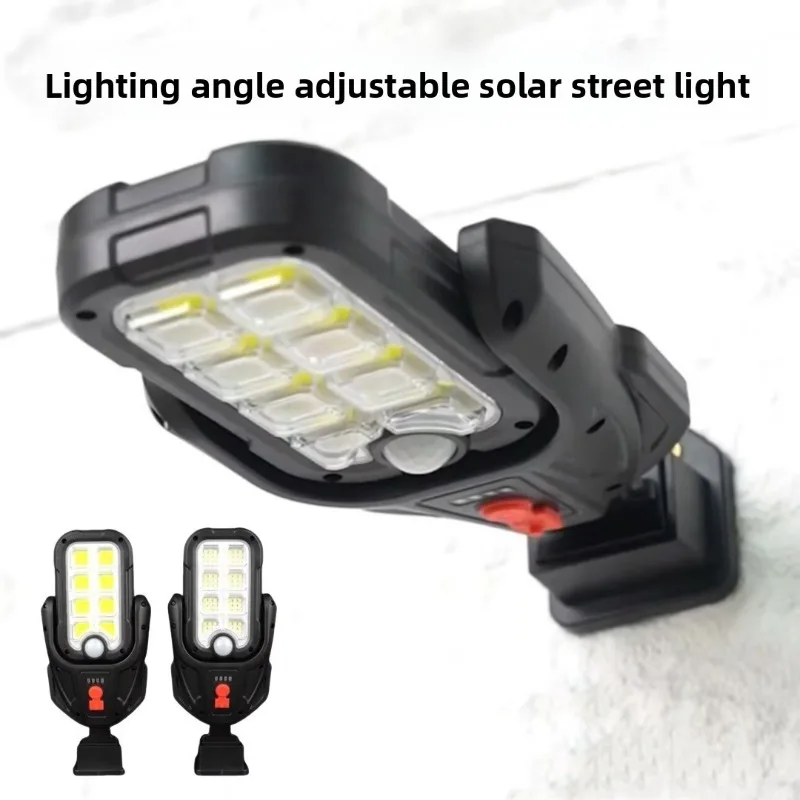 New Solar Outdoor Courtyard Light: Motion Sensor Integrated Street Lamp, Type-C Rechargeable Rotatable Wall Light