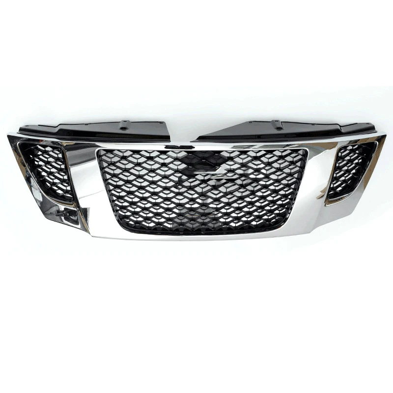 For Nissan Armada Patrol Y62 2010-2019 ABS Chrome frame Front Bumper mesh Grill Grille Car accessories