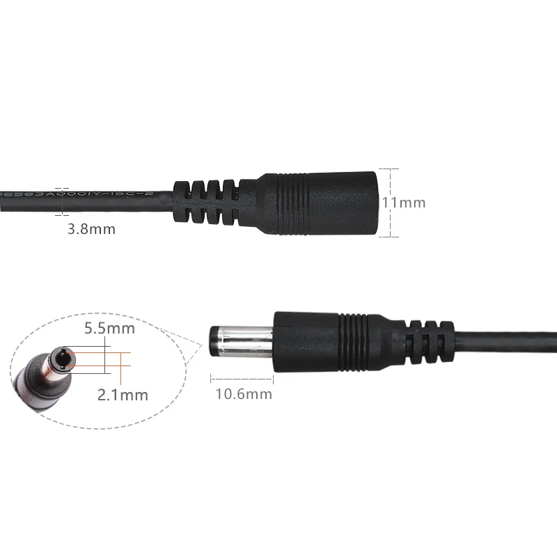 DC Extension Cable 1M 2M 3M 5M 10M 2.1mm x 5.5mm Female to Male Plug for 12V Power Adapter Cord Home CCTV Camera LED Strip