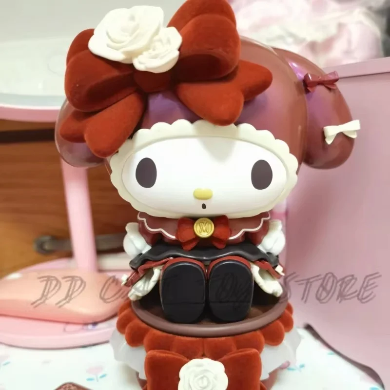 Figura de adorno grande Kawaii Sanrio Kuromi My Melody Rose y Rose, modelo de decoración bonito, juguetes, regalos de navidad y cumpleaños