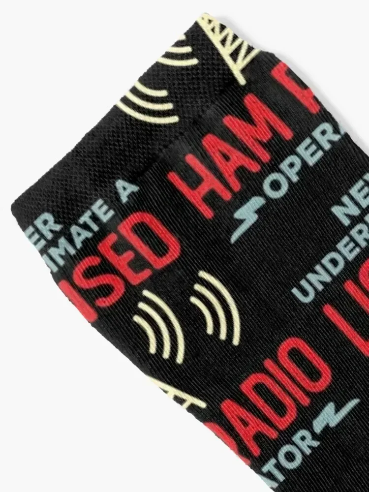 Never Underestimate a Licensed Ham Radio Operator Socks Run Heating sock Designer Man Socks Women's