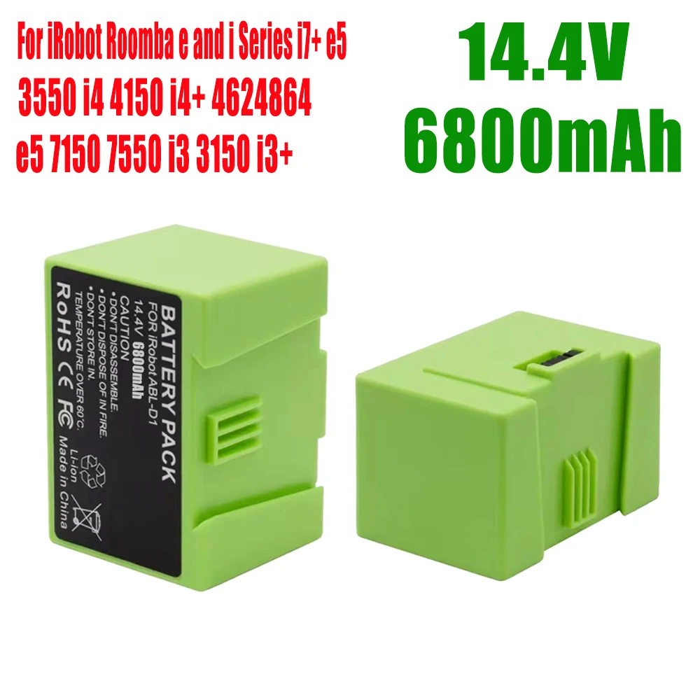 

I7 14.4V 6800mAh i7 Battery Replacement for iRobot Roomba e and i Series i7+ e5 7150 7550 i3 3150 i3+ 3550 i4 4150 i4+ 4624864