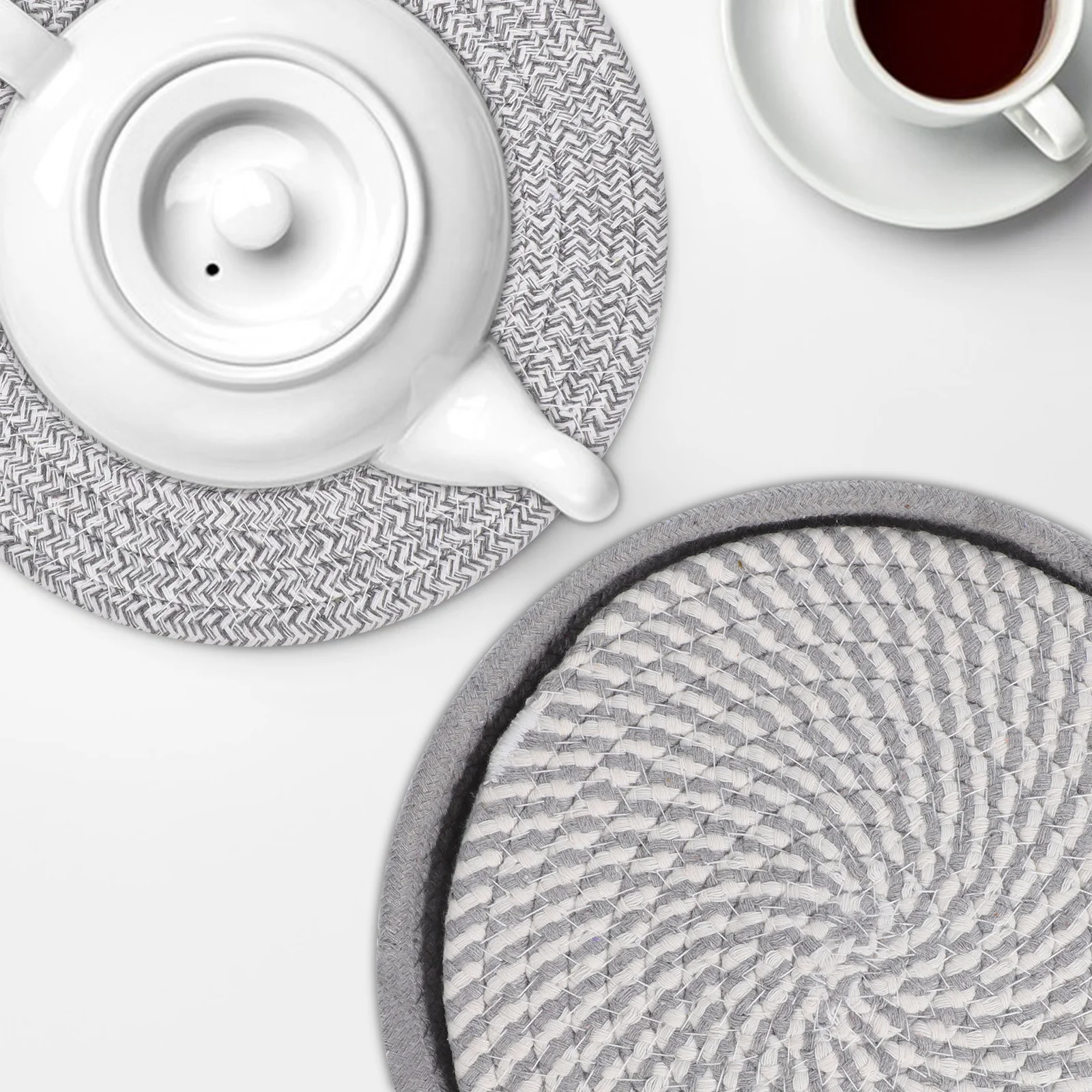 

High Temperature Pot Holder 20cm Round Heat Resistant Kitchen Table Placemats Fabric Pads Non Slip Trivet Set Dining Accessories