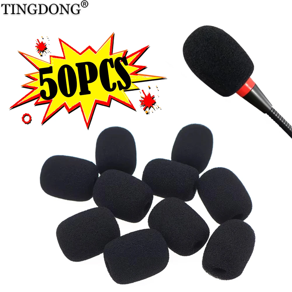 10-50Pcs Mini Foam Microphone Windscreen Mic Covers Sponge Protection Cap for Small Lapel Lavalier Mic Headset Microphones