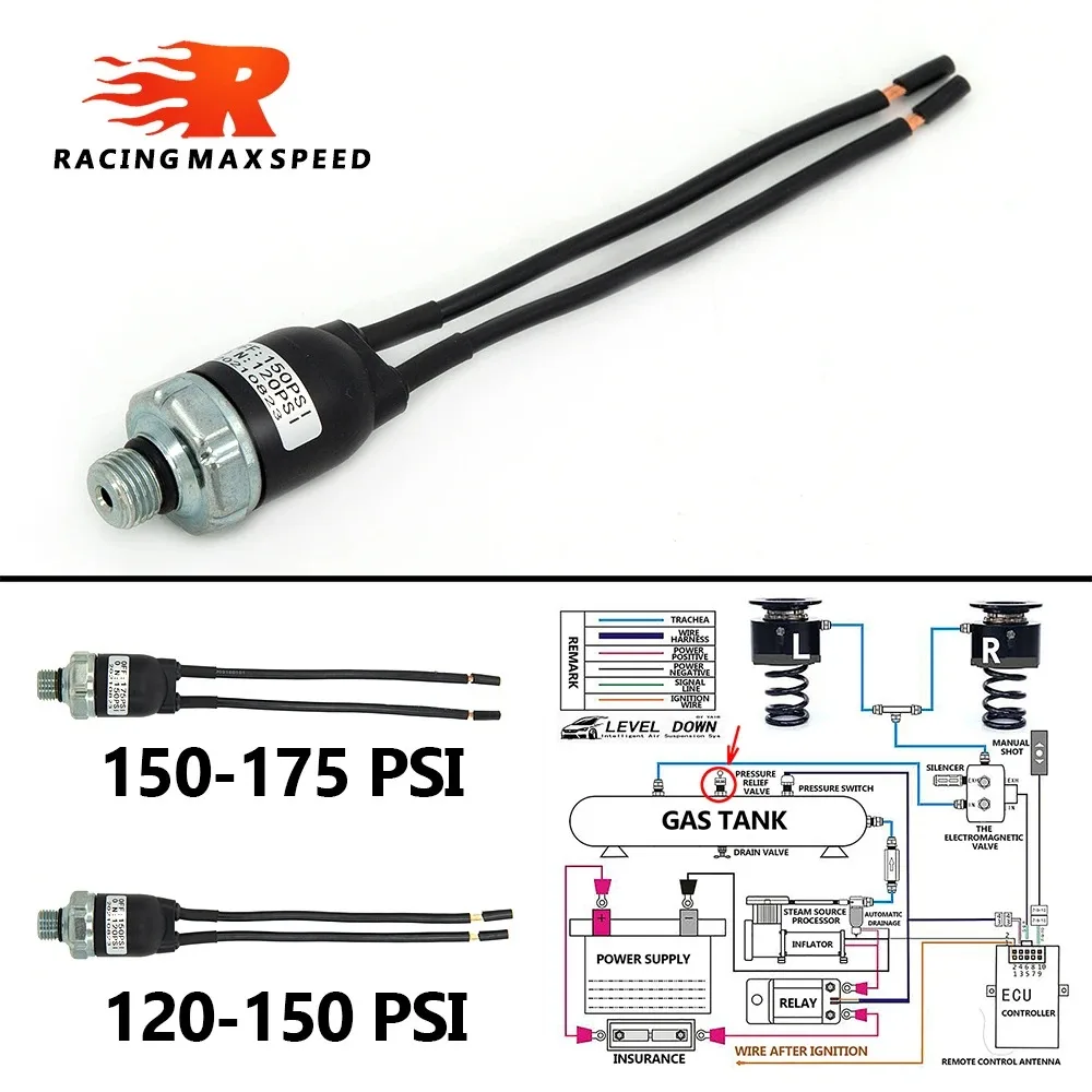 

Air Compressor Pressure Control Switch Valve Heavy Duty Precision Automatic 120-150PSI 150-175PSI 70-100PSI 90-120PSI