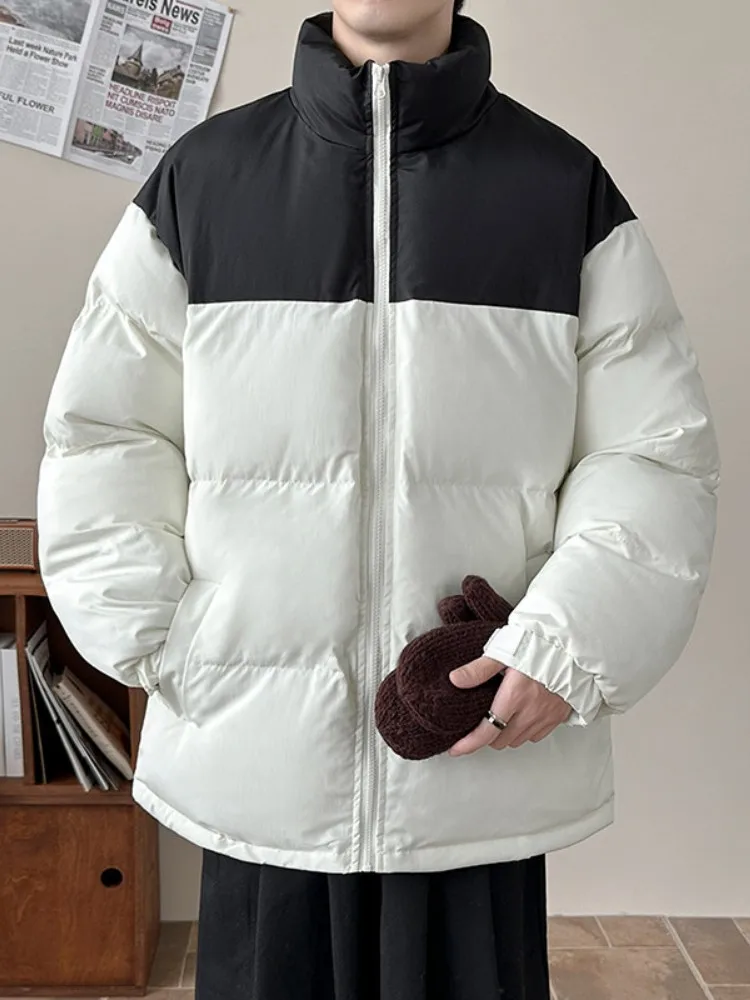 

Мужская зимняя теплая куртка из утолщенного хлопка в американском стиле, с воротником-стойкой, высококачественная, модная