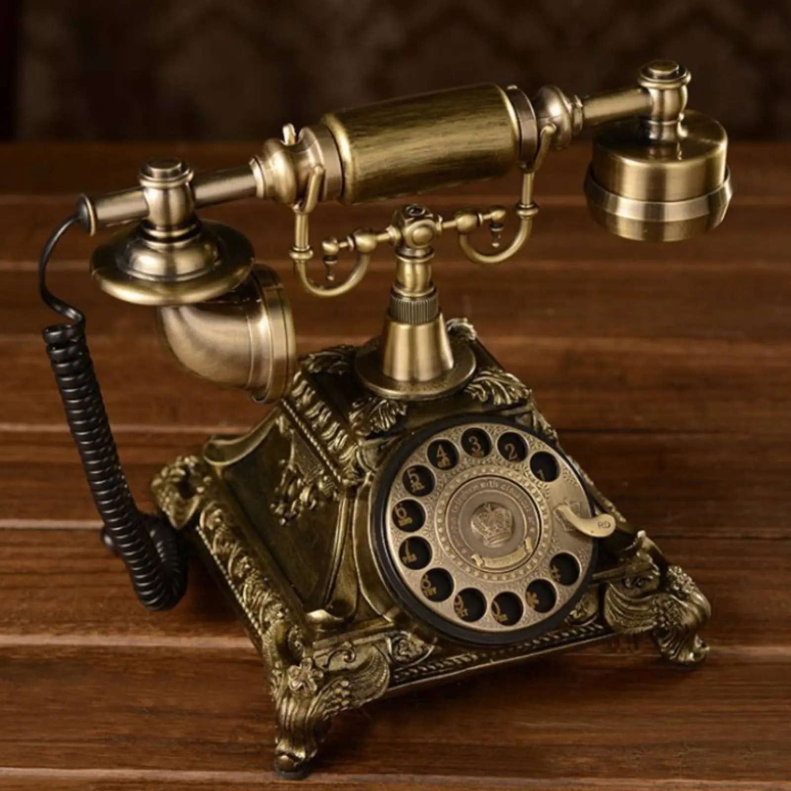 Antique Rotary Phone Plug and Play Rotary Desk Phone Antique Landline Telephone