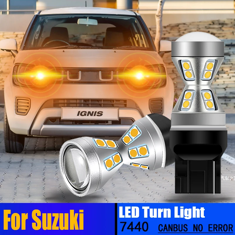 

2PCS T20 7440 Canbus Error Free Anti Hyper Flash LED Turn Signal Light Blinker Bulbs For Suzuki Ignis 3 2016-2018 2019 2020 2021