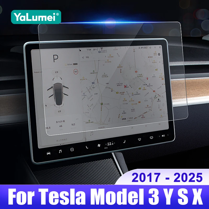 

For Tesla Model 3 Y X S 2017 - 2021 2022 2023 2024 2025 Tempered Glass Car Navigation Screen Protector Film Sticker Accessories