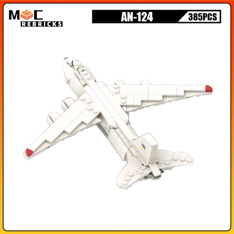 Military Freight Aircraft AN-124 Strategic Transport Fighter Building Blocks Assembly Airplane Model Kid's DIY Bricks Toys Gifts