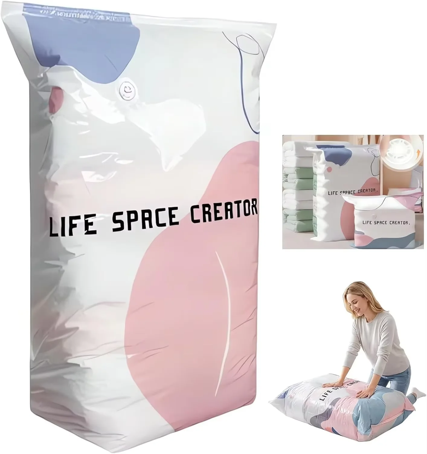 2Pcs Thickened Transparent Vac - đánh giá và giá Compression Bag Vacuum