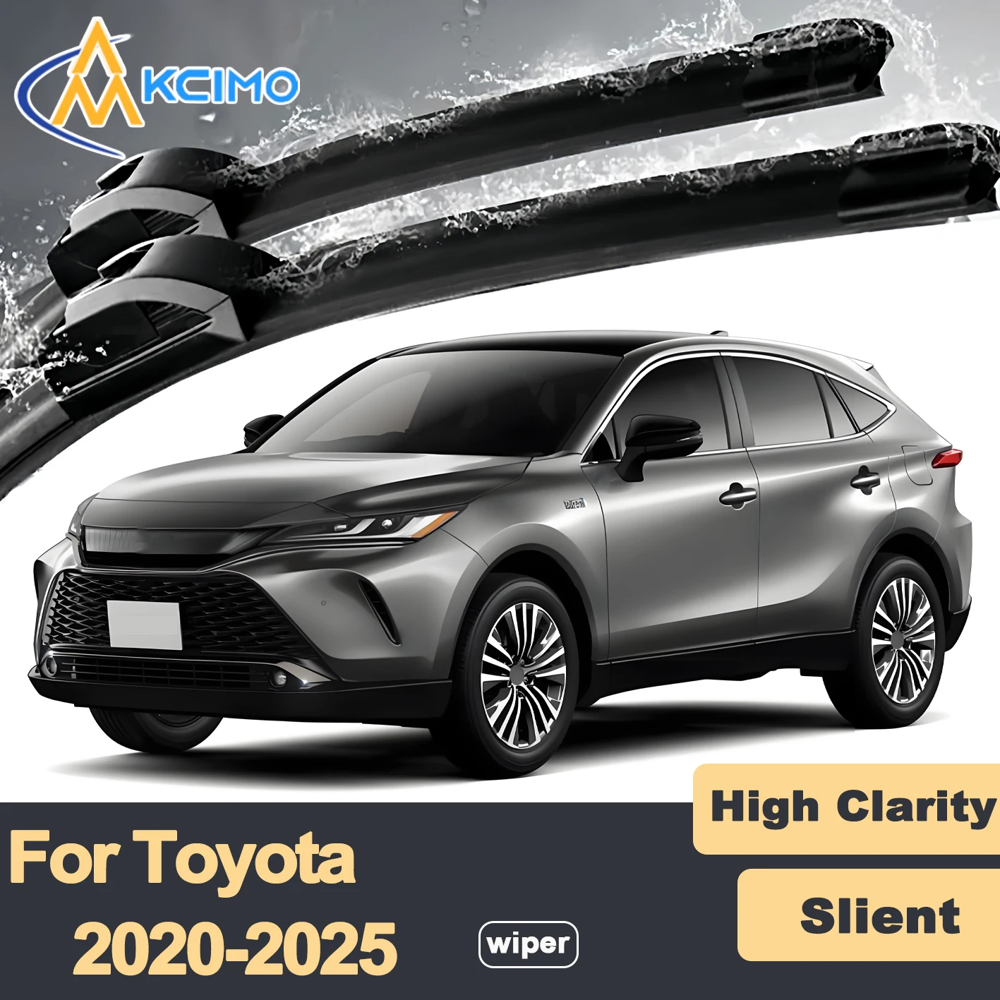 

Premium Rubber Durable Silent Windshield Wiper Blades 2pcs for Toyota Harrier XU80 2020-2025 Venza Front Wiper Blades Set