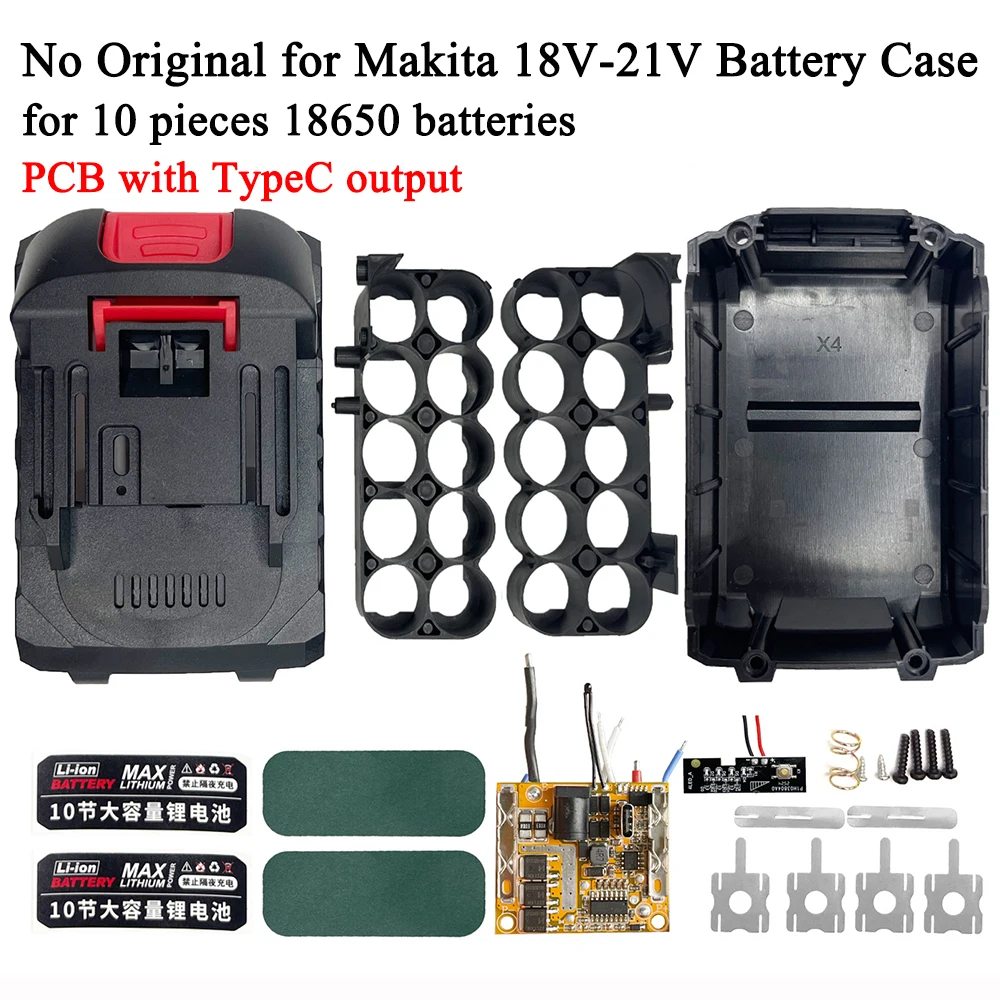 Power Tool Li-ion Battery Case Charging Protection Circuit Board PCB BMS No Original for Makita 18V for Lomvum Zhipu Housing Box