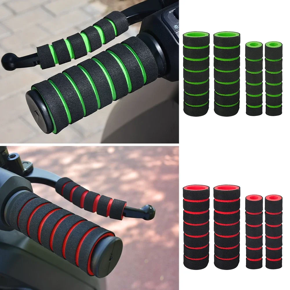 4PCS Bicycle and Motorcycle Handlebar Foam Sponge Grip Cover Universal Anti-slip Soft Handlebar Modification Accessories