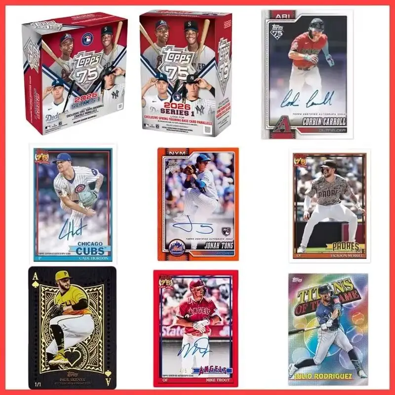 

Коллекционный набор бейсбольных карточек Topps Series 1 2026 года: эксклюзивный дизайн к 75-летию, ретро-стиль, эксклюзив для весенних тренировок