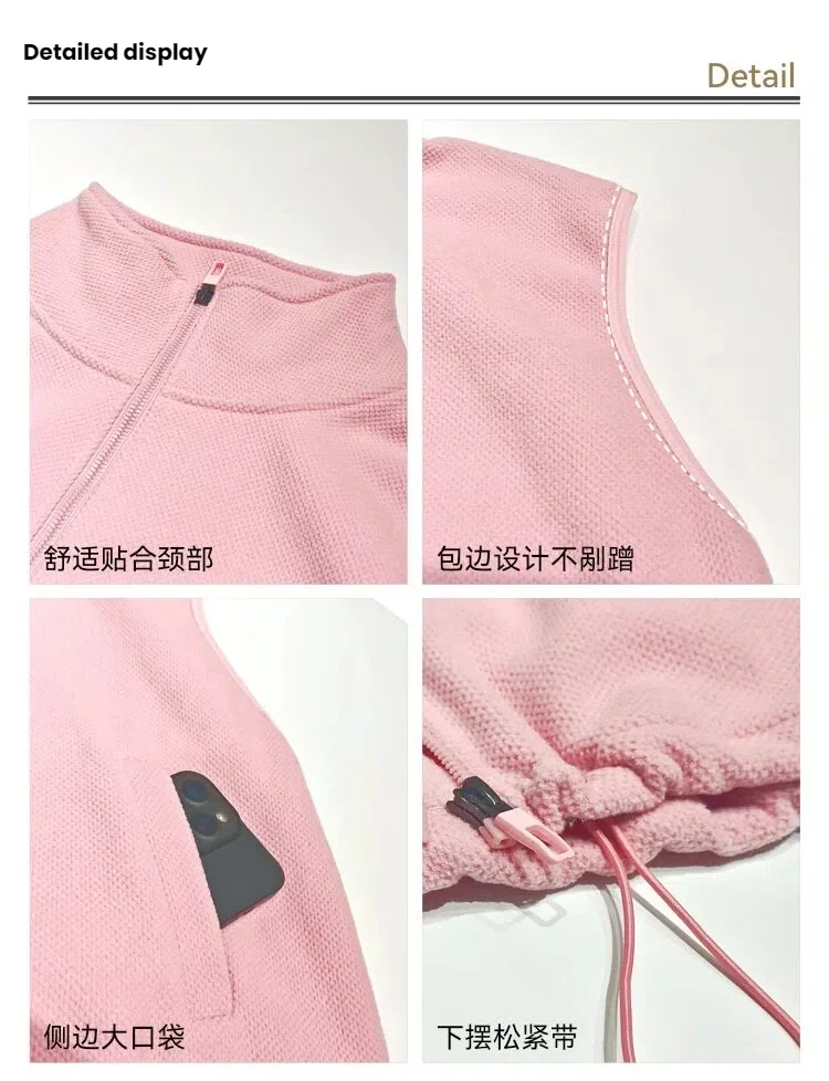 Gilet polaire thermique pour femmes, veste de sport d'hiver, Yoga, course à pied, pull d'entraînement, col montant, chaud, vêtements d'extérieur, Fitness