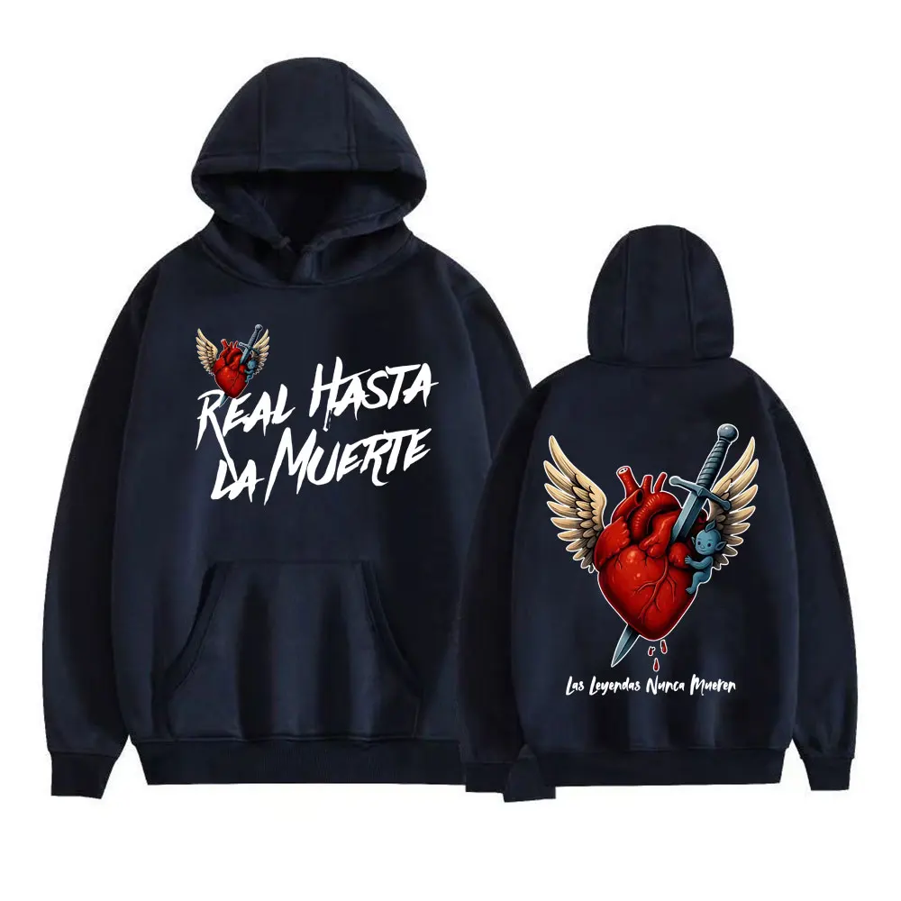 Anuel AA Rhlm 2 Real Hasta La Muerte Heart Hoodies Men Women Fashion Retro Bodywarmer Sweatshirts Casual Fleece Oversized Hoodie