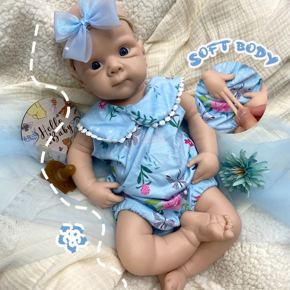 

20"Handmade Silicone Reborn Baby Real Skin Details 1:1 Weight Real Touch Stretchable Washable Collection Doll Gift