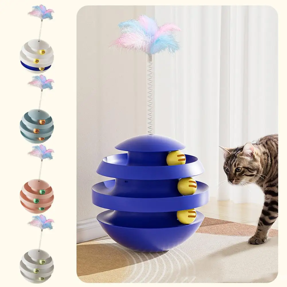 3 Layers Toy Interactive Tower Turntable Toys Toys Turntable Pet Accessories Toy Training Tumbler With Ball U1g8