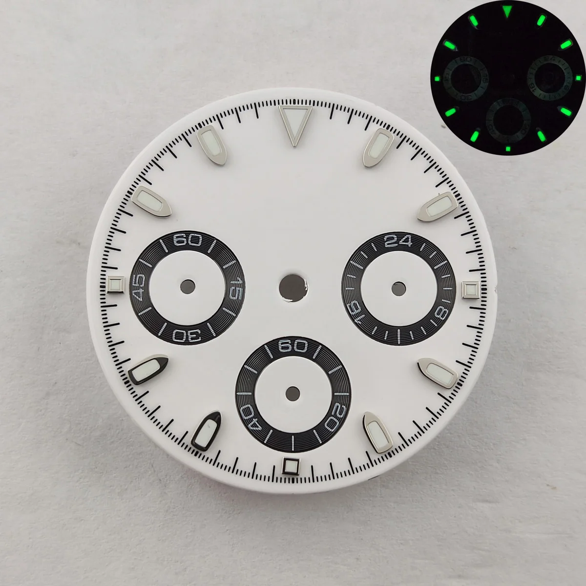 29mm VK63 Dial Panda Dial Luminous custom logo Dial vk63 Case Quartz Watch dial fit VK63 Movement chronograph Watch Accessories