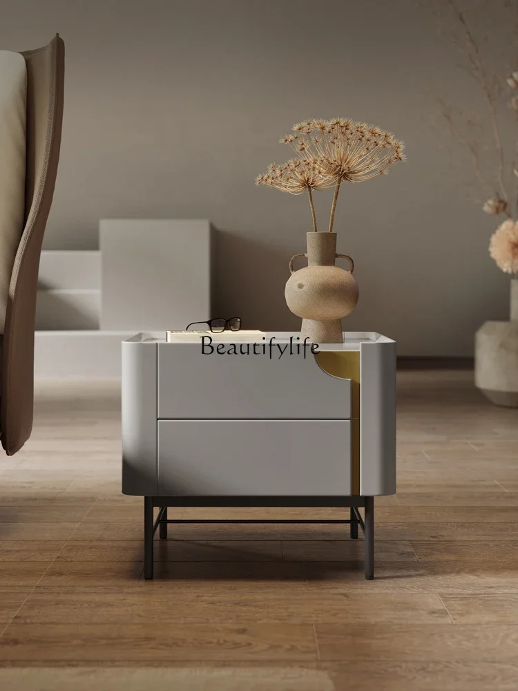 

ls 18Italian minimalist bedside table master bedroom bedside storage paint locker