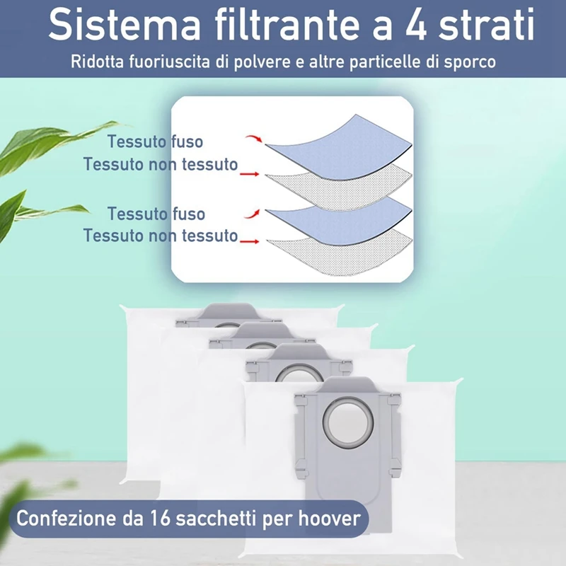 Sacos de aspirador de pó para roborock s8 +/s8 pro ultra/s7 maxv ultra/s7 pro ultra/q7 max +/q7 +/q5 + sacos de pó