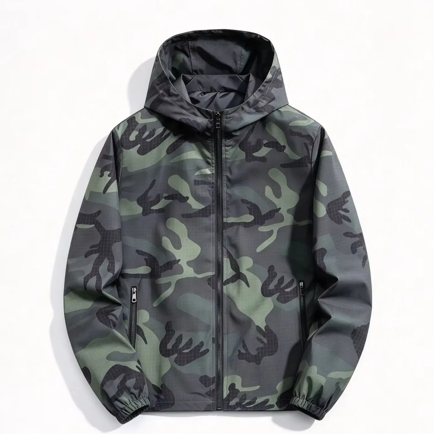 Unisex Camouflage Hooded Long Sleeve Jacket Windproof Waterproof Casual Outdoor Vintage Fashion Coat Men's Women's Clothes 2026