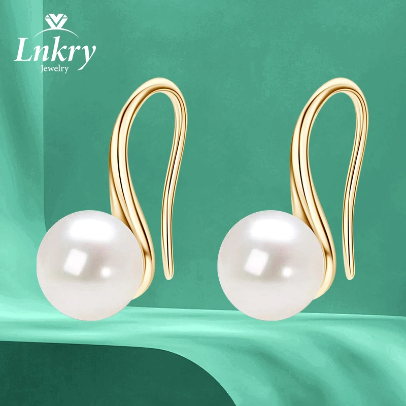 

Серьги-капли Lnkry из 14-каратного золота с жемчугом 8-8,5 мм, висячие серьги из натурального пресноводного жемчуга для женщин, подарок на день матери