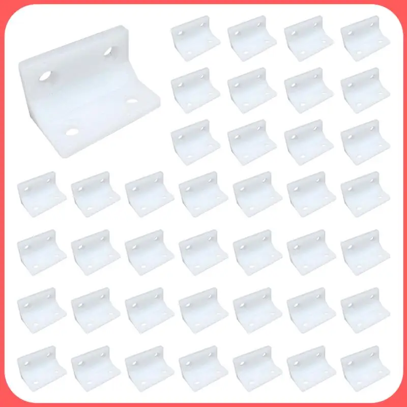 

AA89-100Pcs Four-Hole Corner Bracket Cabinet Shelf Support Plastic Bracket Heavy-Duty L-Shaped Furniture Connector