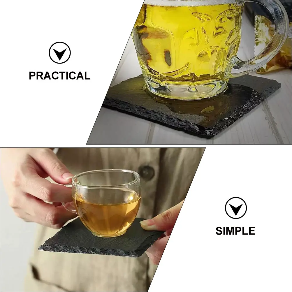 

5 Pcs Stone Coaster Practical Coasters Tea Cup Mats Drinks Environmentally Friendly for Table Rustic Coffee Decor
