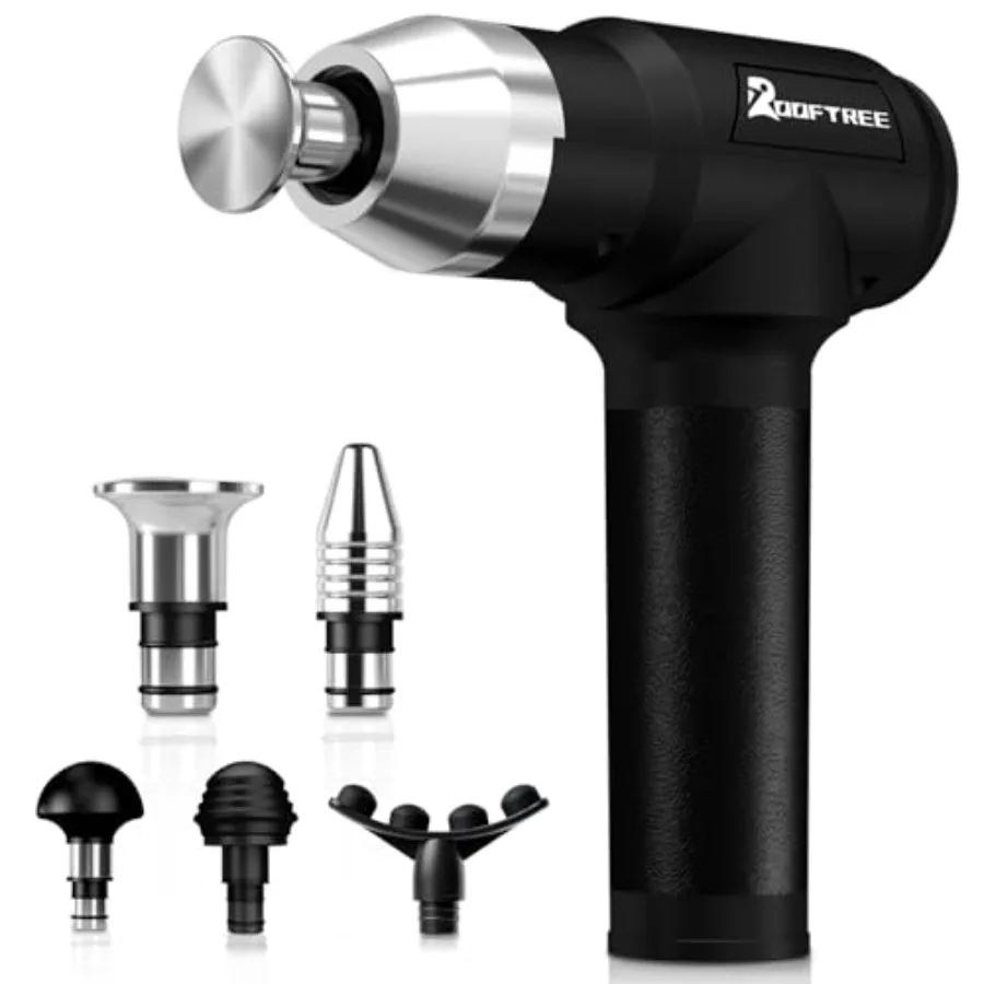 

Массажный пистолет для глубокого массажа тканей для спортсменов с металлическими насадками, мощный бесщеточный двигатель 90 Вт, сила натяжения 60 фунтов, 12 часов автономной работы