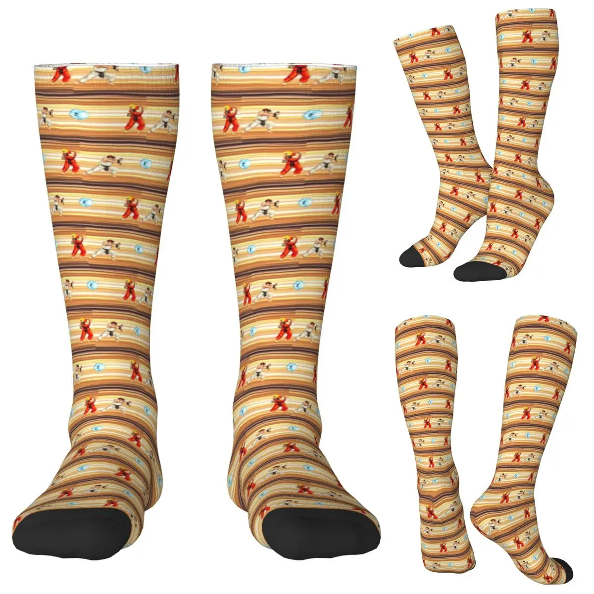 Defeated Portraits Super Street Fighter Socks Harajuku Stockings All Season Long Socks Accessories for Unisex Gifts