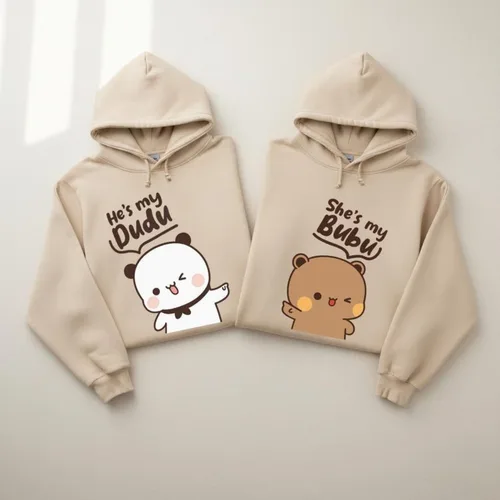 Imagen 2 del producto Bubu Dudu Bear Pareja Sudaderas con capucha a juego para él y para ella Traje Casual Lindo Pareja Trajes Otoño Invierno Hombres Mujeres Ropa de vida diaria