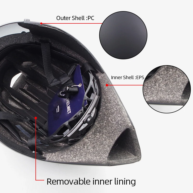 2 Lens Cycling Helmet Racing Magnetic Goggles Helmet Aerodynamics Mountain Bike Helmet Breathable TT Road Bicycle Helmet