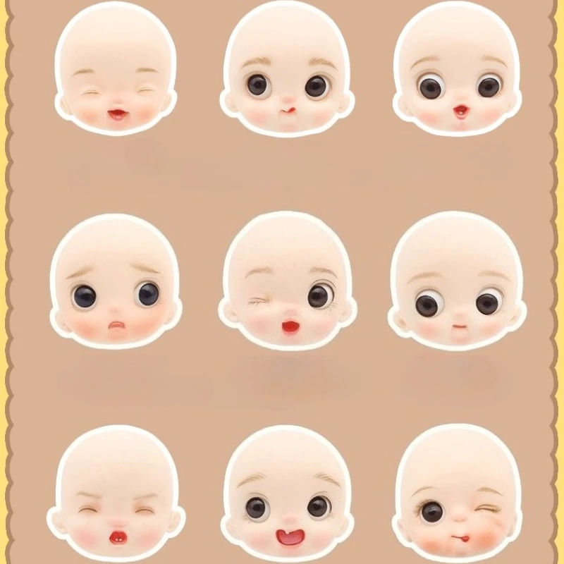 OB11 Vinyl Bald Head Handmade Doll Head Multiple Styles Expression Free DIY Available for Matching Body Free DIY Doll Vinyl Head