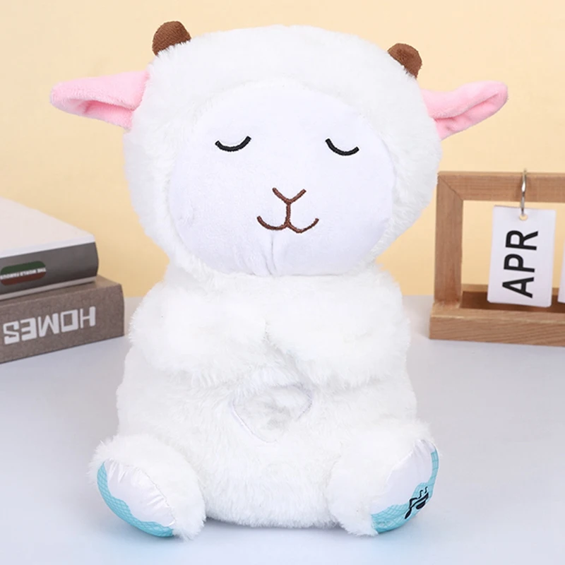 Sueño respirable y compañero de juego, juguete de peluche Musical para bebé con sonido ligero, regalos sensoriales cómodos para bebé para recién nacidos, duraderos -A