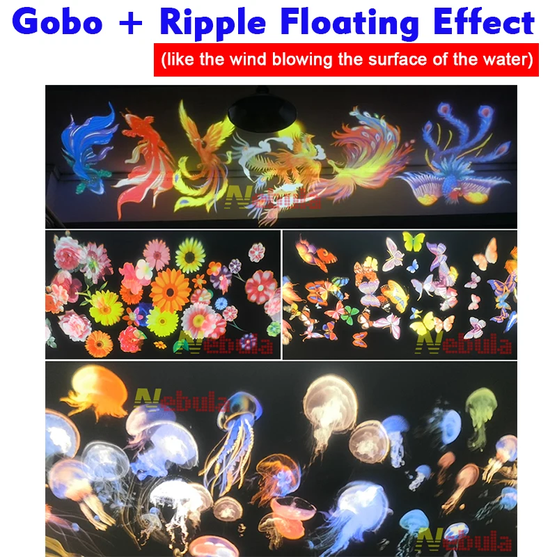 Nebula Outdoor Waterproof IP65 6500K Wedding Welcome Light Logo Image 300W LED  Gobo Advertising Projector Ripple Floating