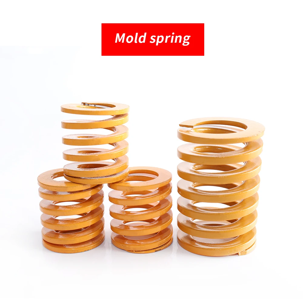 Outer Diameter 6~25mm Yellow Extremely Light Load Mold Spring Alloy Steel Rectangular Spring Flat Wire Spring Length 20~175mm