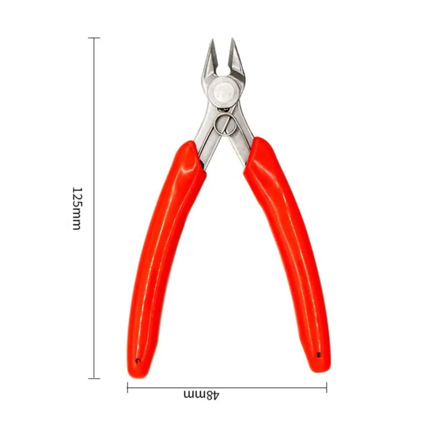 Red  Diagonal Cutting Pliers KM-037 Electrical Wire Cable Cutters Side Snips Flush Nipper Hand Tools
