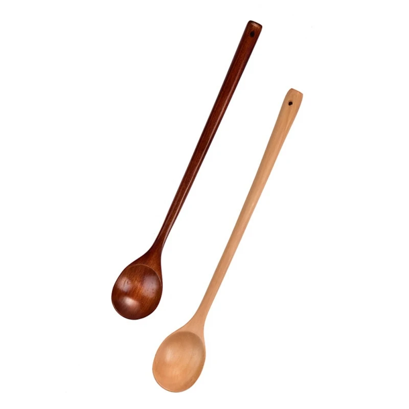 33cm Wooden Large Soup Scoops Long Handle Cooking Scoop Teaspoon Catering Wooden Spoon Ramen Rice Spoo Cooking Utensil Tool